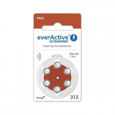Everactive Ultrasonic 312 PR41 6BL klausos baterijos 6 vnt. Everactive Ultrasonic 312 PR41 6BL klausos baterijos 6 vnt.